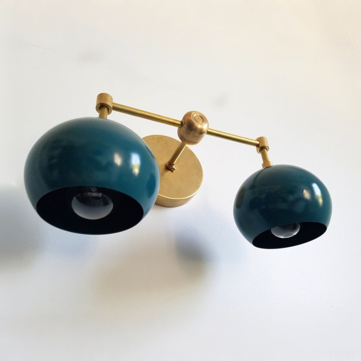 Navy Wall Light - Double Ball Bath Vanity Mirror Wall Sconce