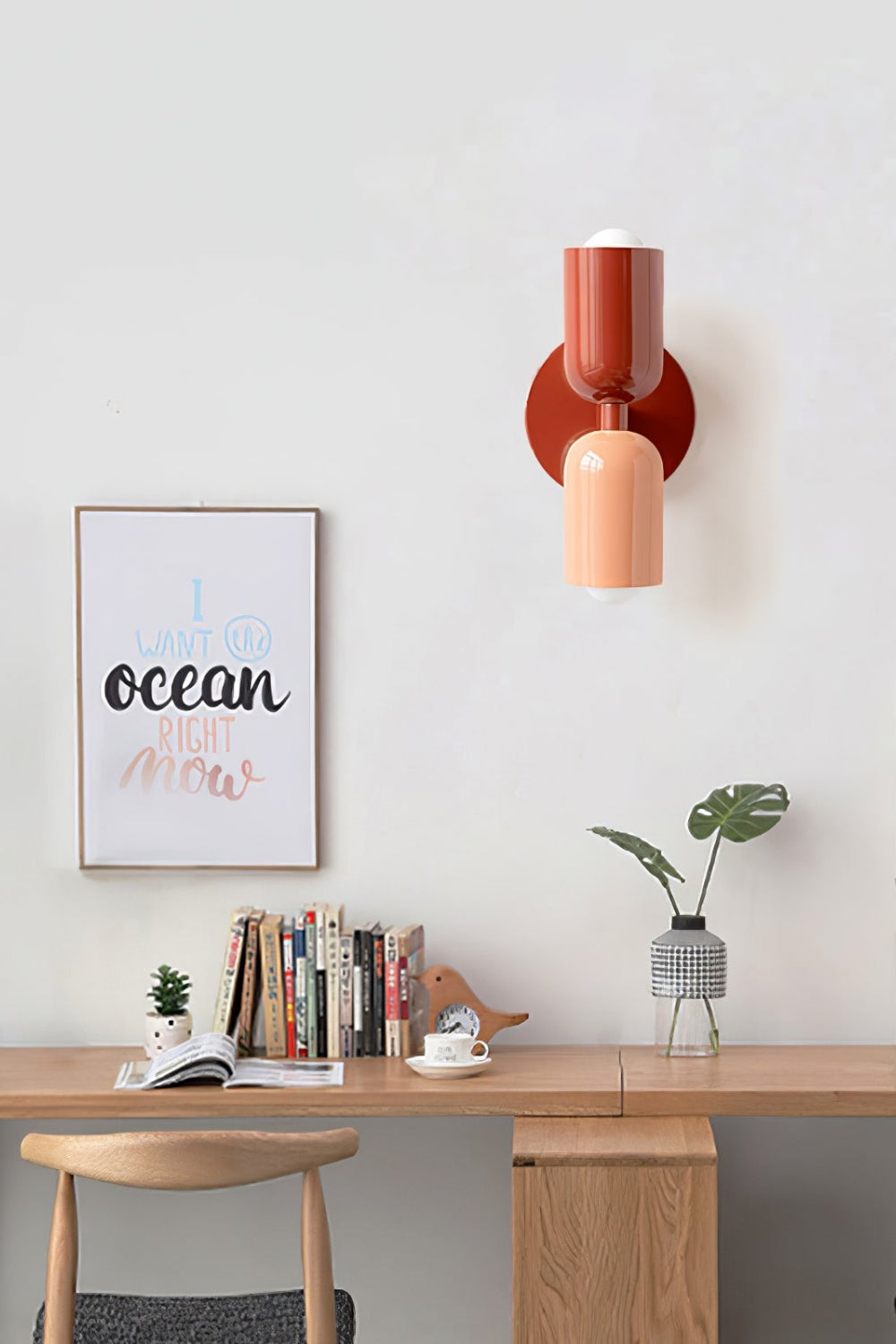 Double head macaroon color up and down wall sconce