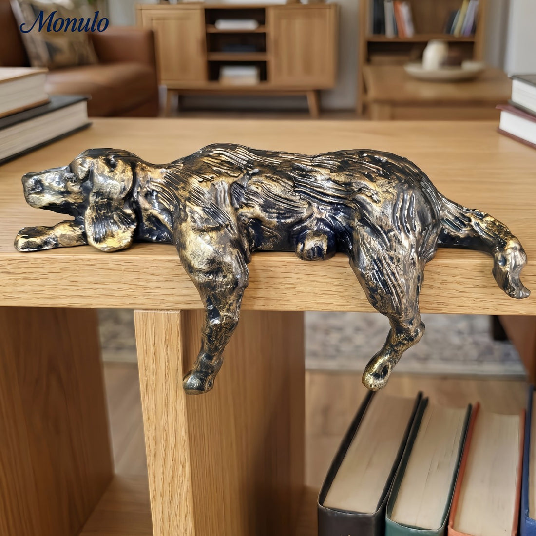 Floxo Geometric Dog Sculpture Modern Decor - Minimalist Iron Art for Desk