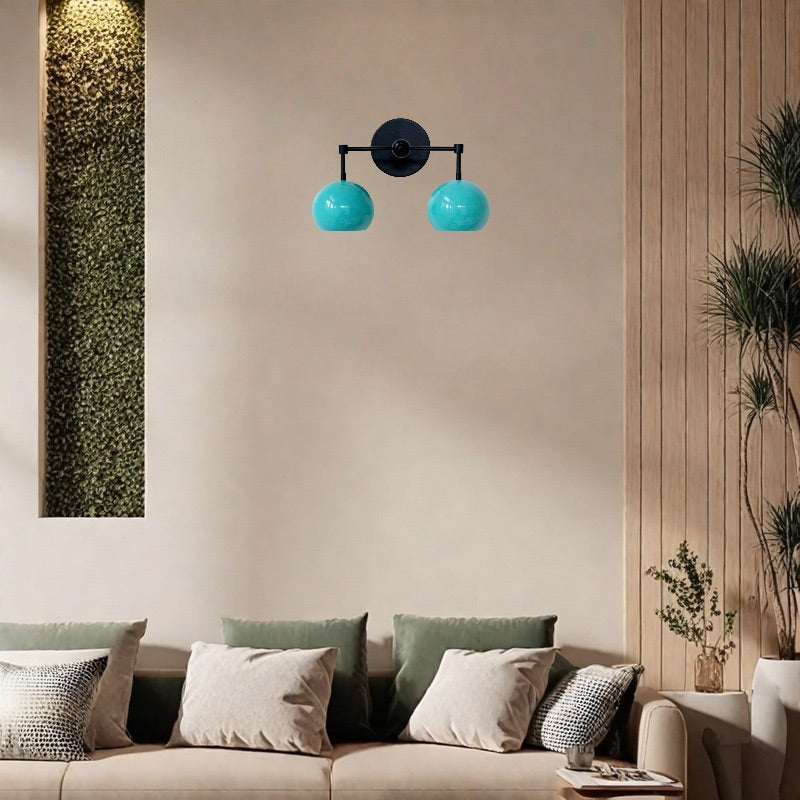 Navy Wall Light - Double Ball Bath Vanity Mirror Wall Sconce