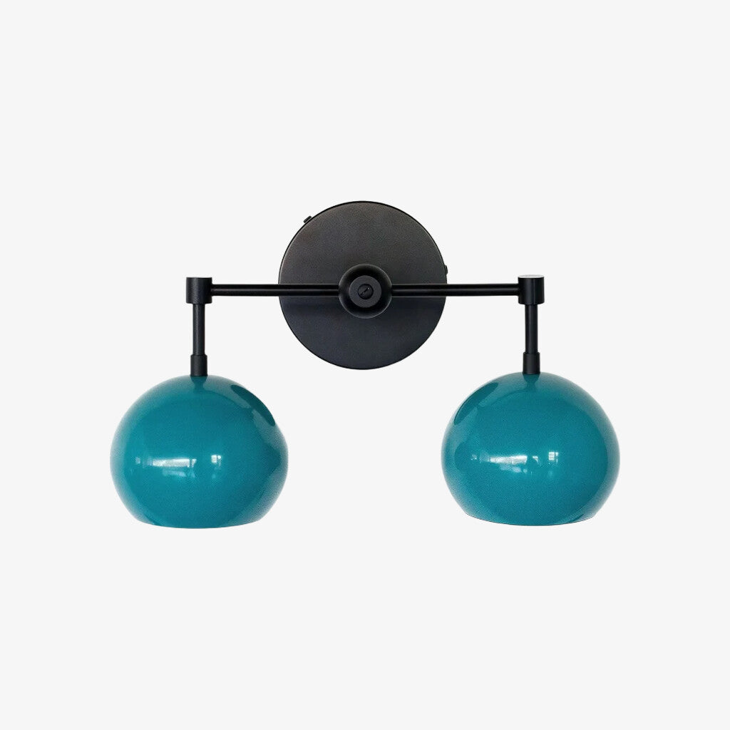 Navy Wall Light - Double Ball Bath Vanity Mirror Wall Sconce