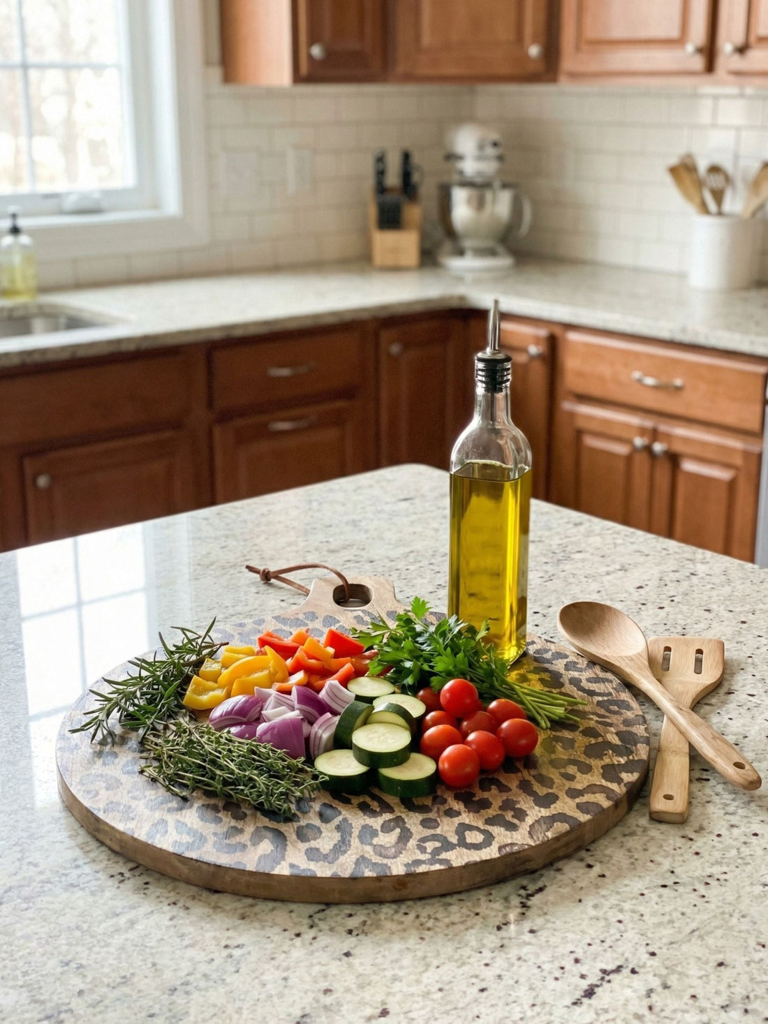 Leopard Solid Sapele Wood Board - Functional Dining Accessory for Kitchen island