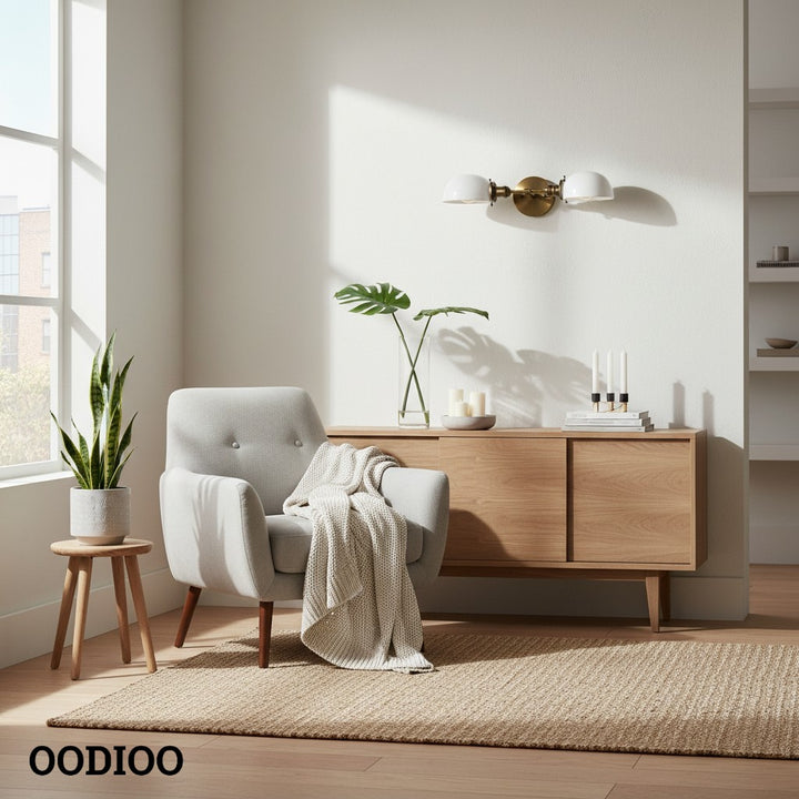 Luminara Luxury Opal Glass Dual Vanity Fixture – Multi Finish Wall Sconce for Mirror Lighting