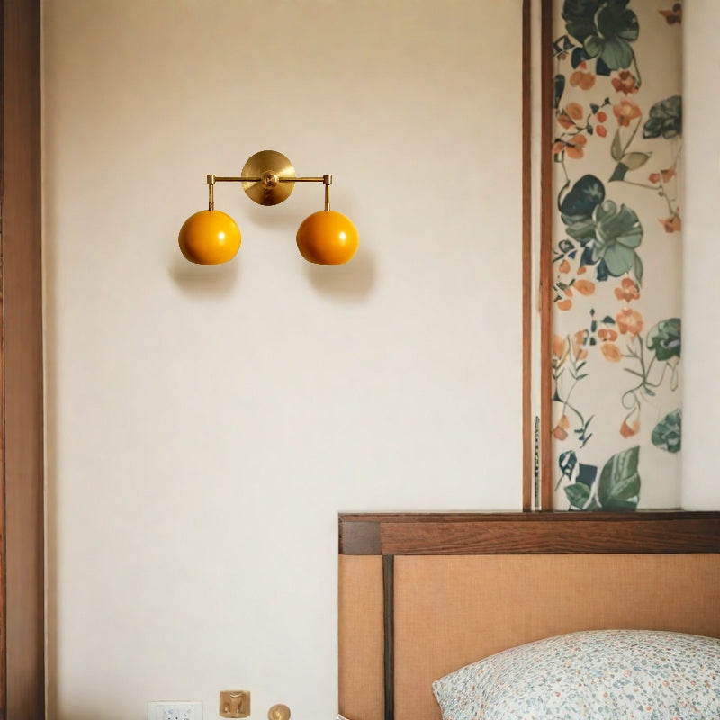 Sunshine Yellow Shades Loa Sconce - Bubble Pop Vanity Wall Light For Bedroom