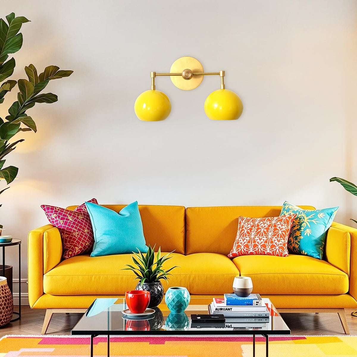 Daisy Wall Sconce - Double Globe Bubble Metal Multicolor Bath Light