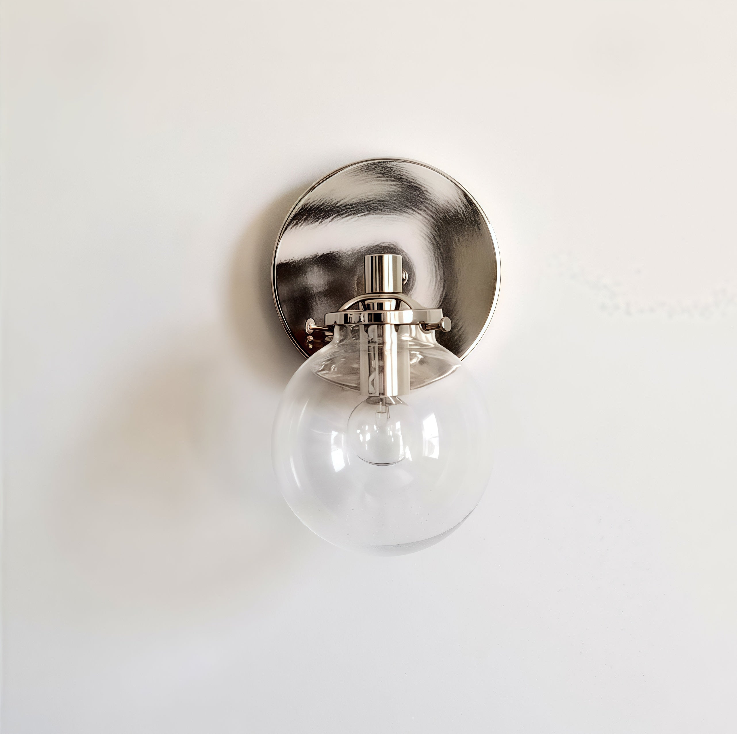 Vintage Globe Glass Wall Sconce - Metal Accent Lighting