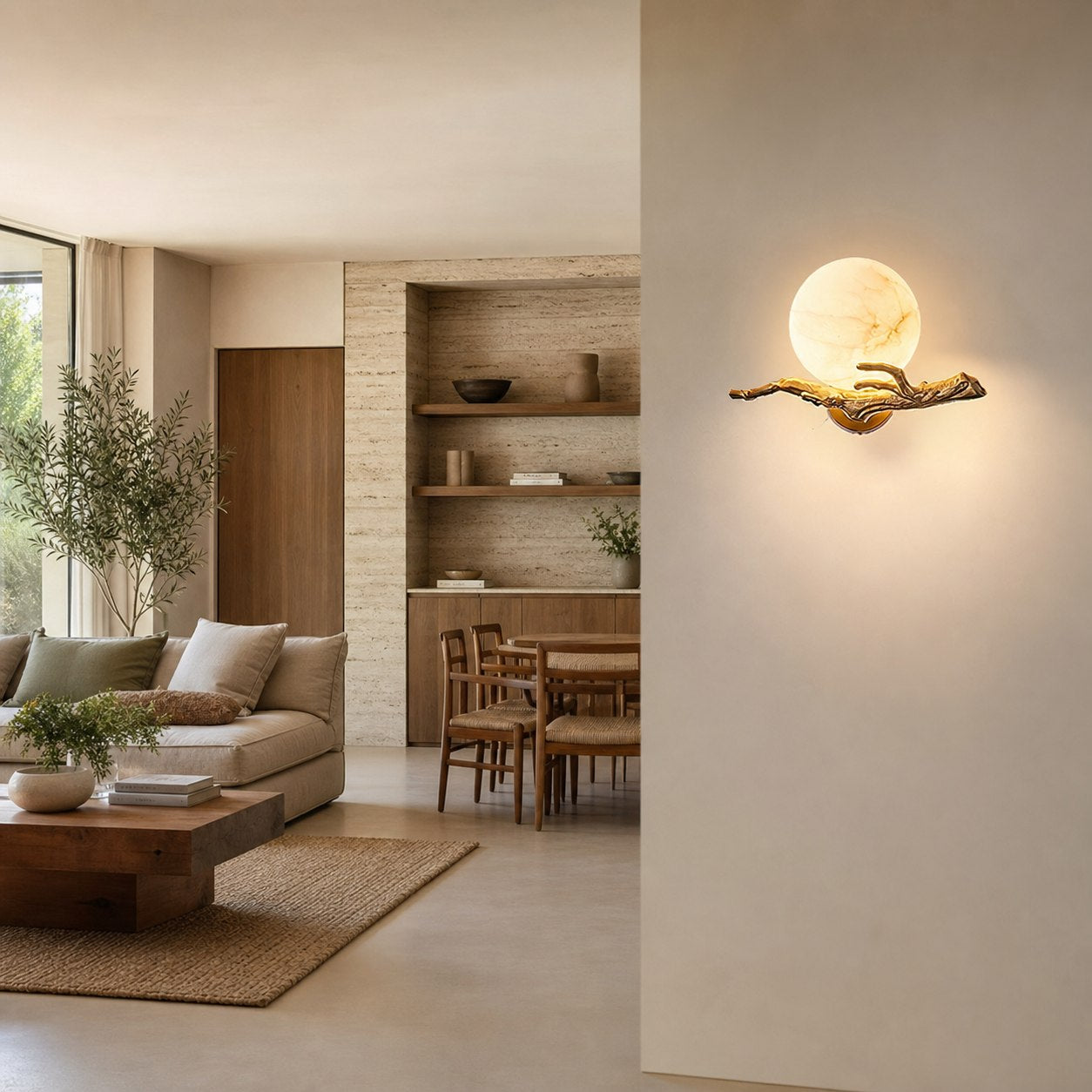 Retro Twigs Alabaster Wall Lamp