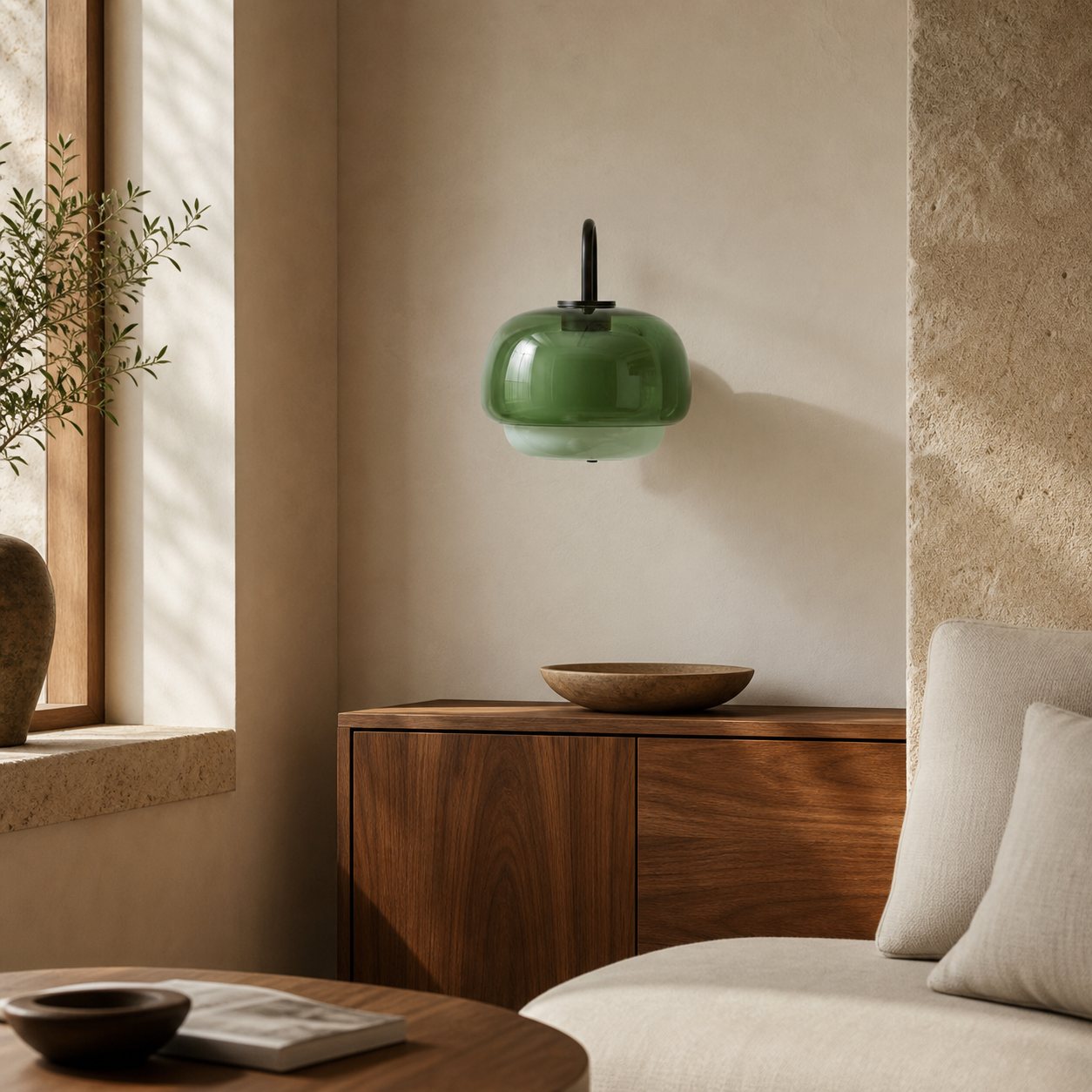 Clinco Colored Modern Vintage Glass Wall Lamp - Soft Mushroom Glow