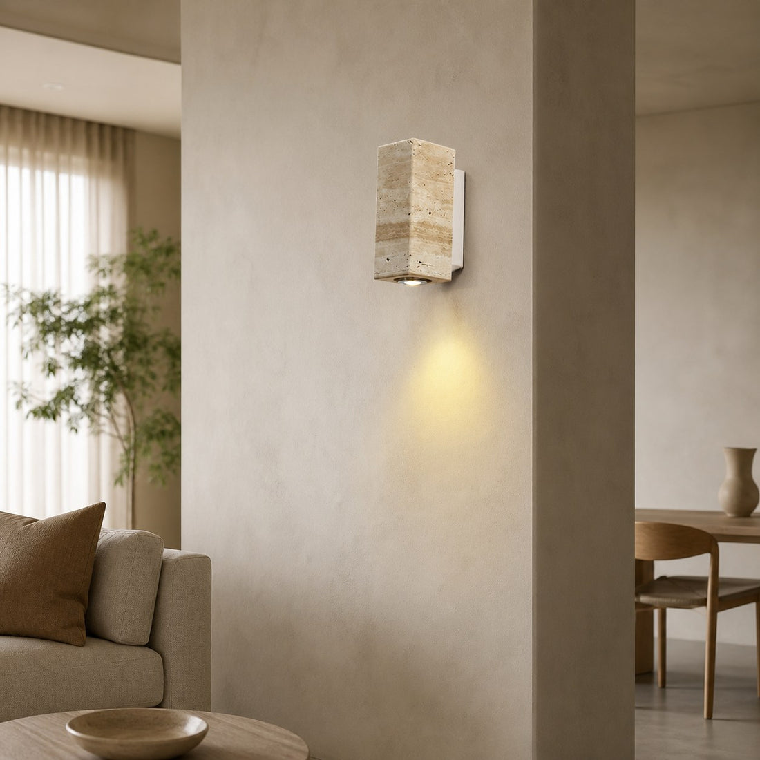 Modern Sculptural Metal Wall Lamp – Minimalist Sconce for Bedroom Living Room Hallway