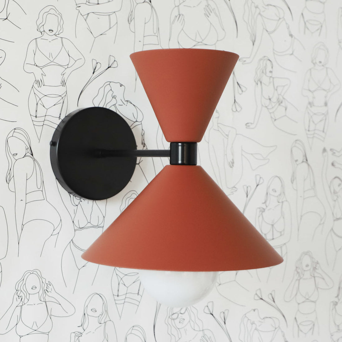 Brass Cone Wall Sconce - Hourglass Lighting for Home Spaces
