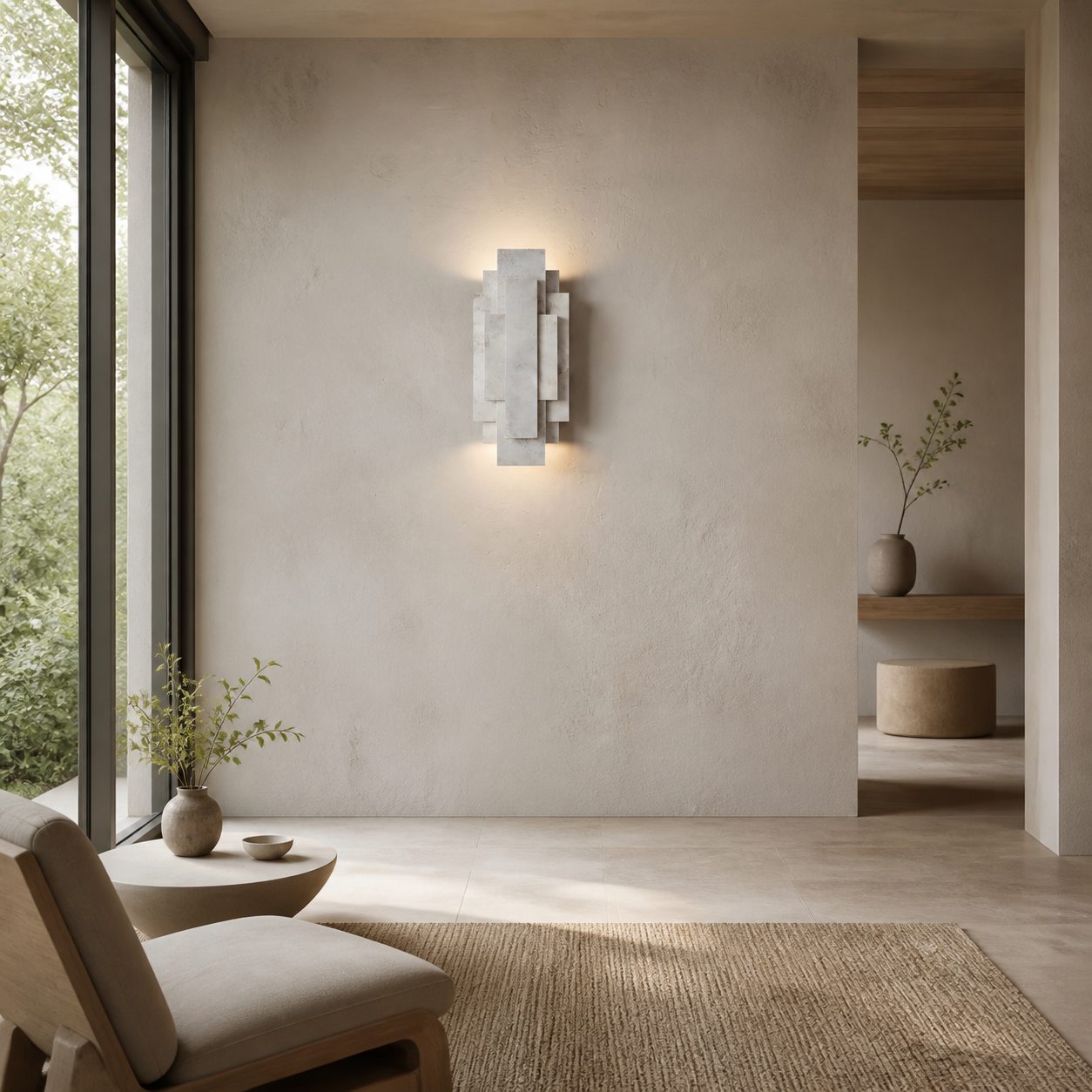 Kelsar Rectangular Wall Lamp - Gold and Silver Finishes for Living Room or Bedroom