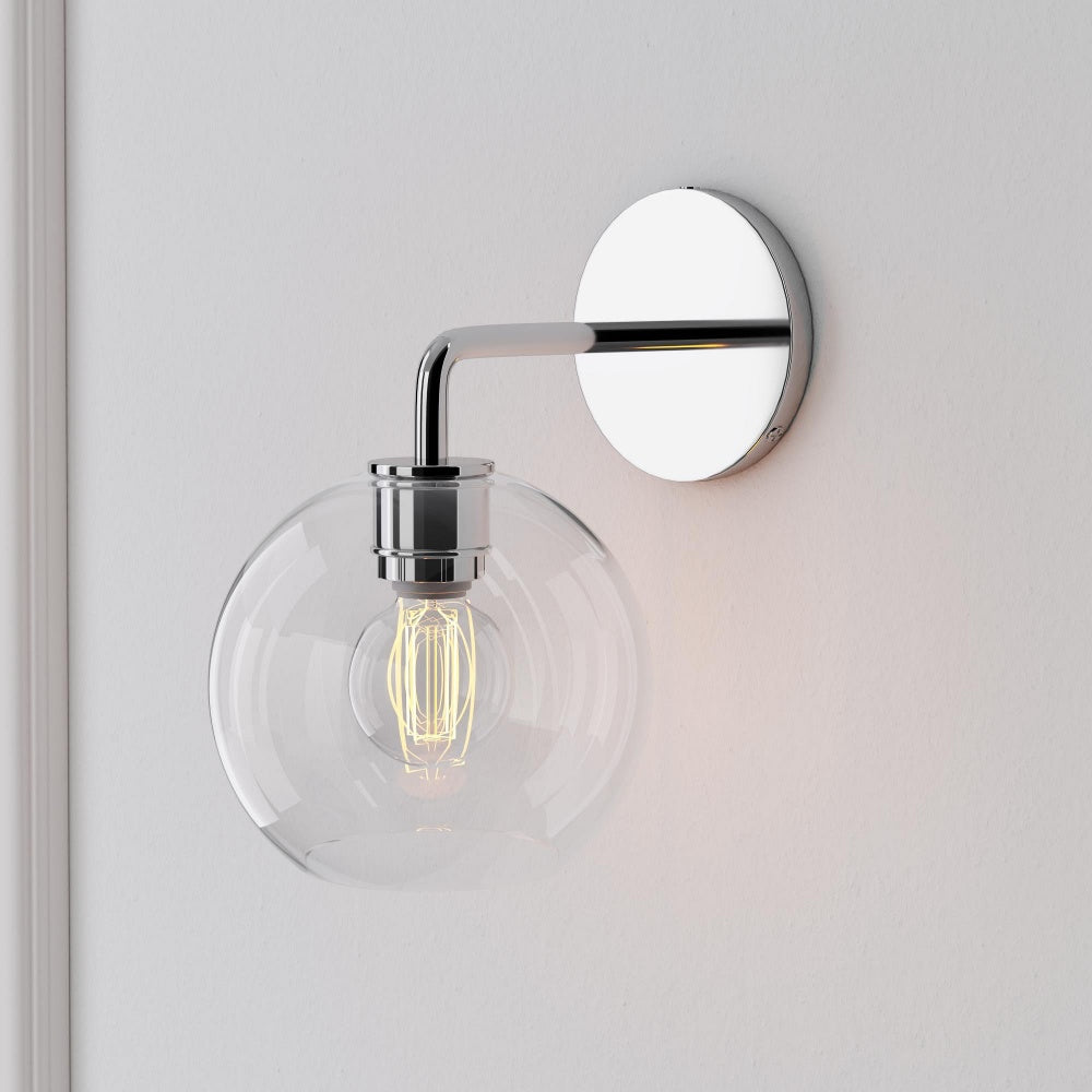 Sculptural Glass Geo Sconce - Modern Bathroom Mirror Globe Wall Light