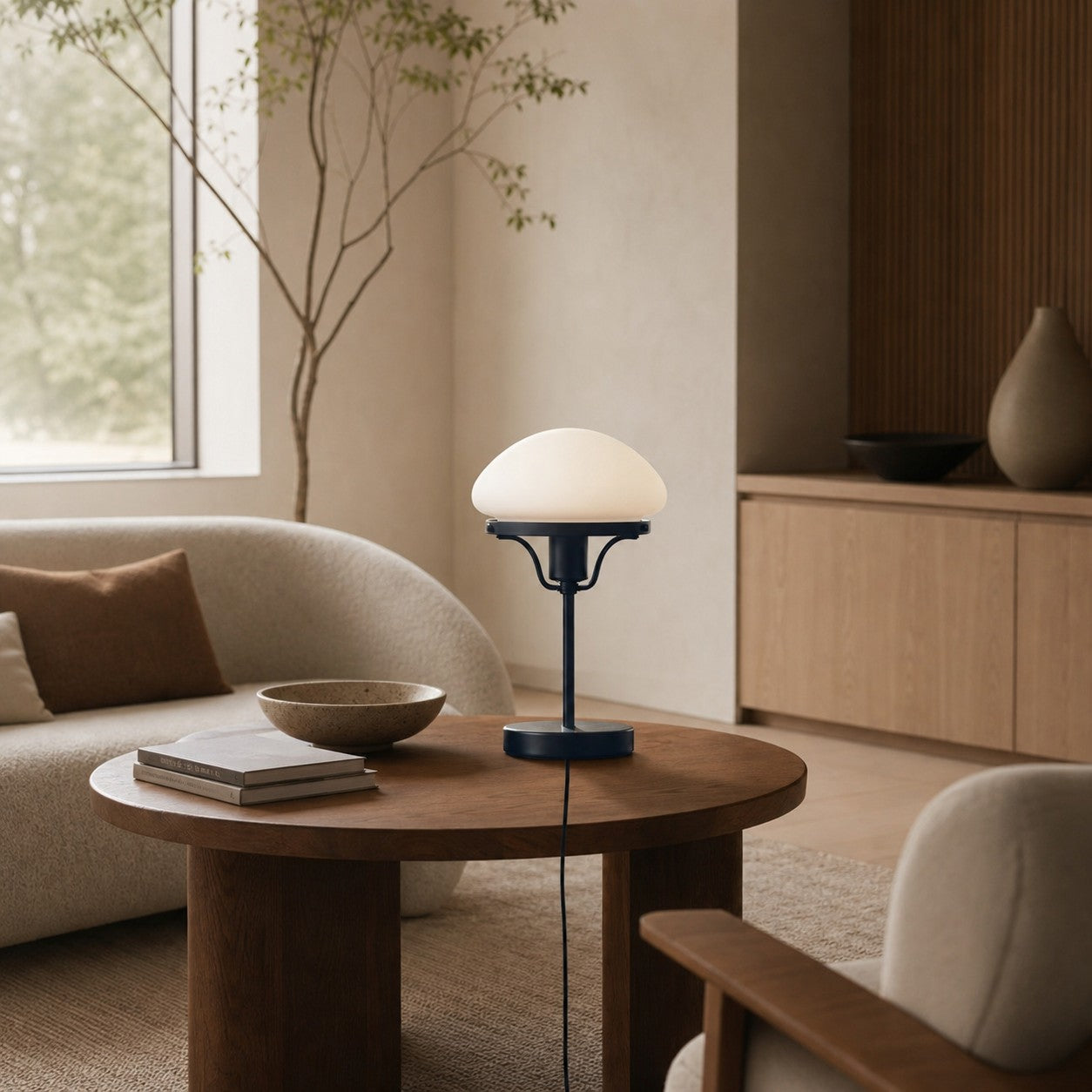 Ornato Luxe Modern Brass or Black Table Lamp - Elegant Desktop Lighting Fixture