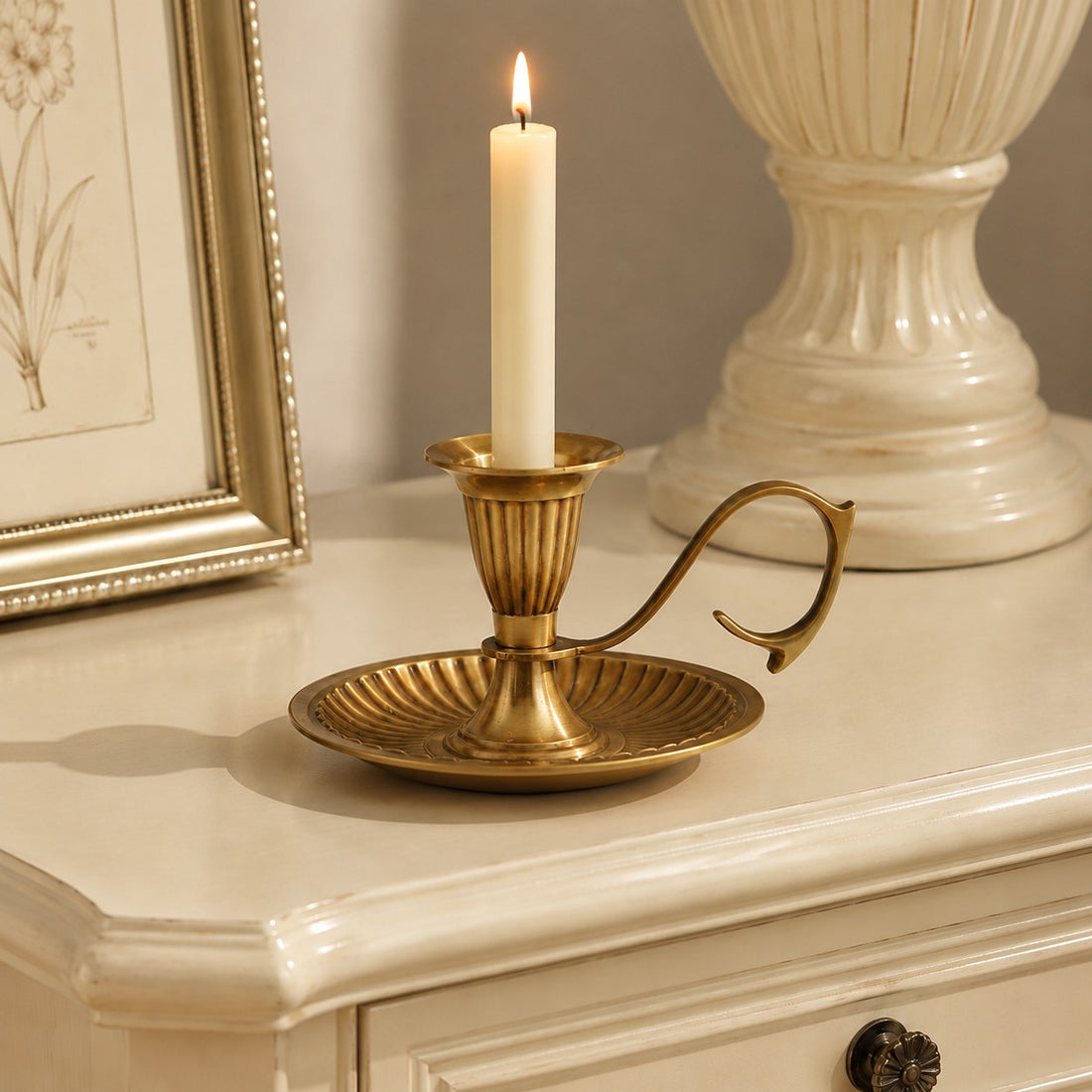 Aura Brass Candlestick Holder