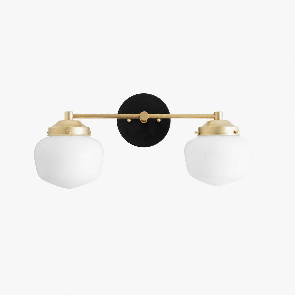 Opalume Glass Art Deco Vanity Light - Bathroom Wall Sconce with White Glass Shades