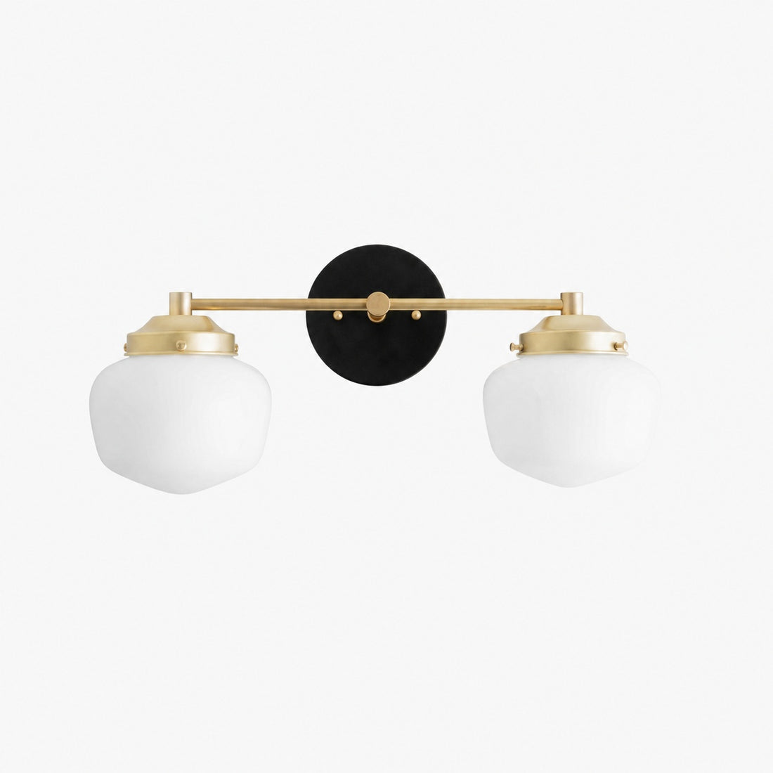 Opalume Glass Art Deco Vanity Light - Bathroom Wall Sconce with White Glass Shades