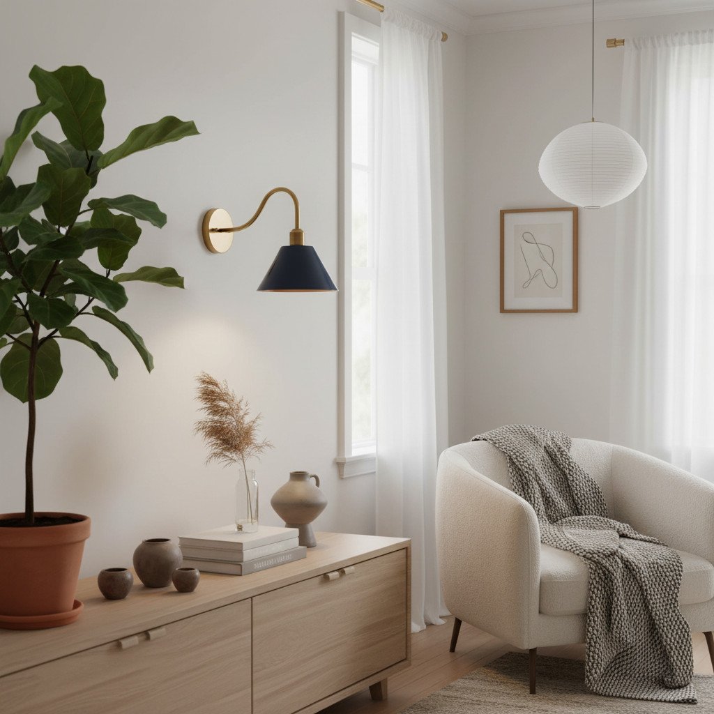 Narix Tapered Metal Wall Sconce - Clean Industrial Design in Contemporary Style for Bedroom and Lounge