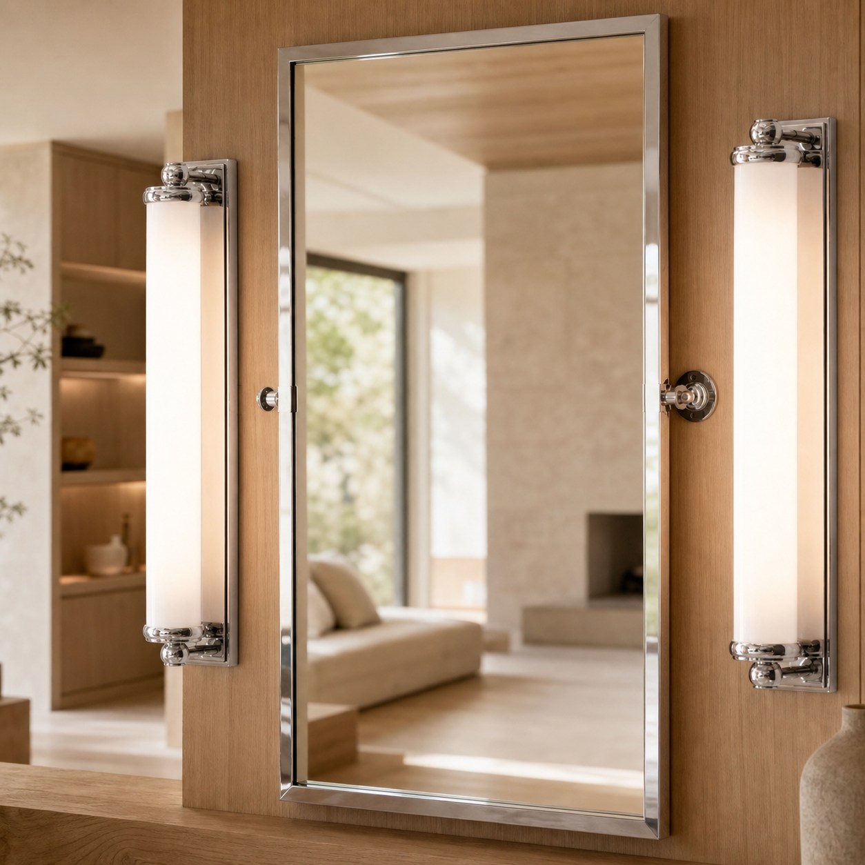 Kalvora Extra Long Tube Wall Sconce - Chrome Modern Light Fixture