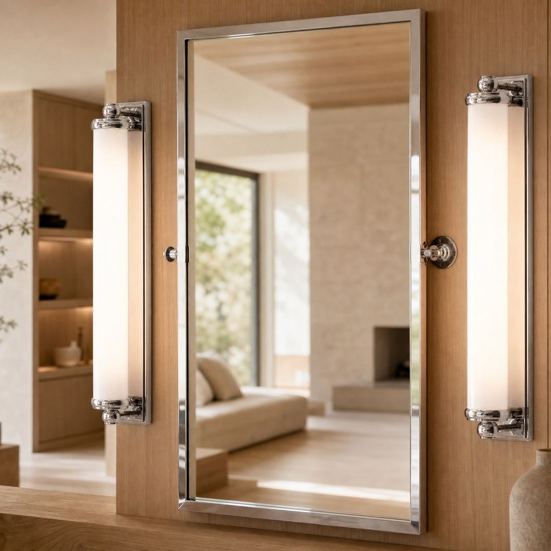 Kalvora Extra Long Tube Wall Sconce - Chrome Modern Light Fixture