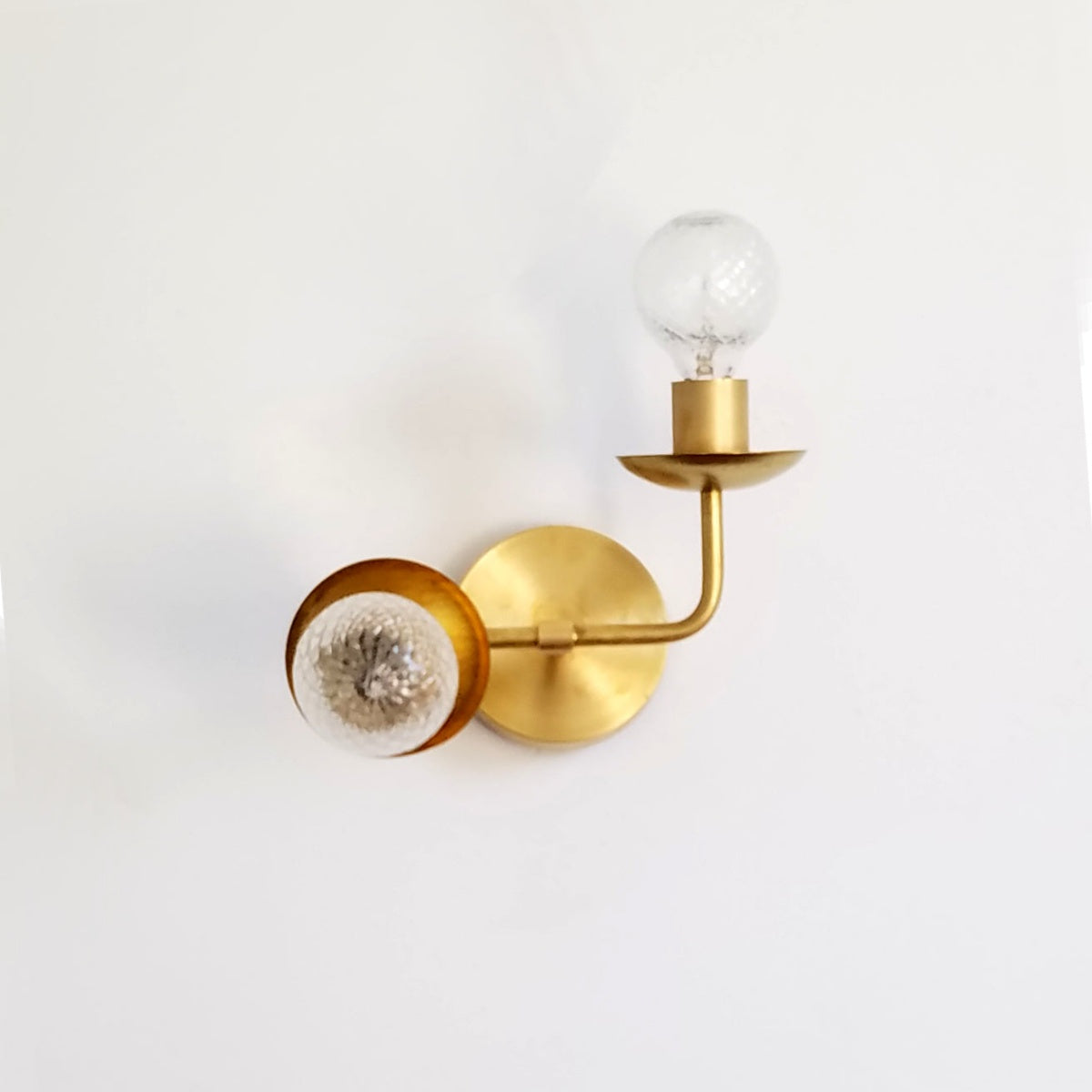 Asymmetric Wall Sconce - Brass & Chrome Modern Lighting Accent