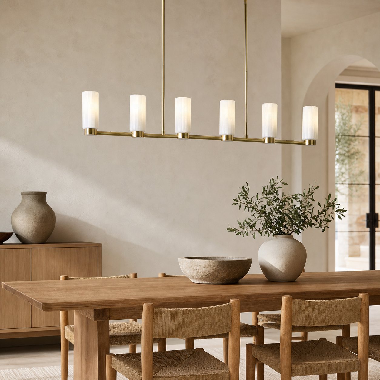 Rivora Fluted Glass Chandelier – Elegant Ribbed Lasting Design