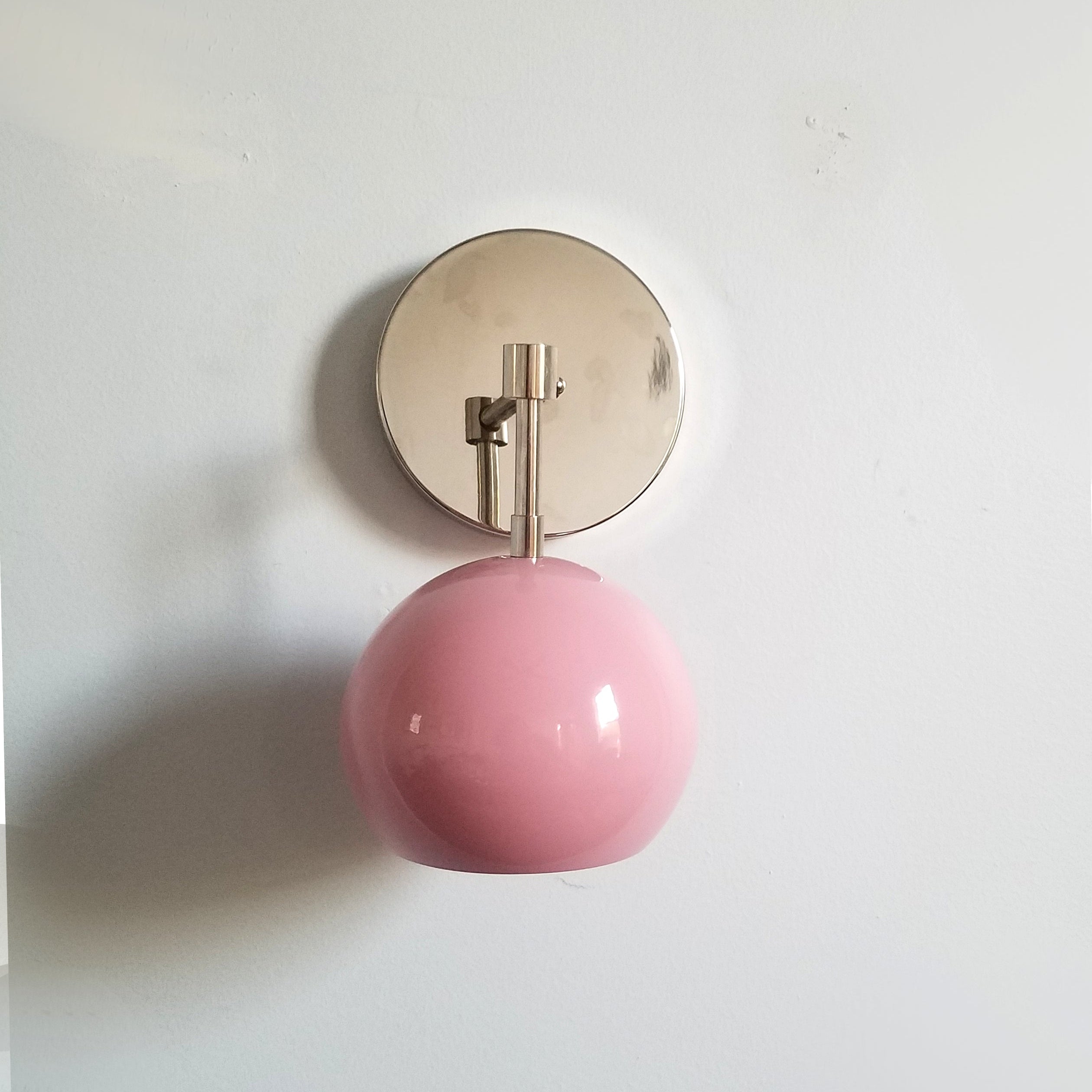 Modern Accent Soft Pink Globe Shade Wall Sconce