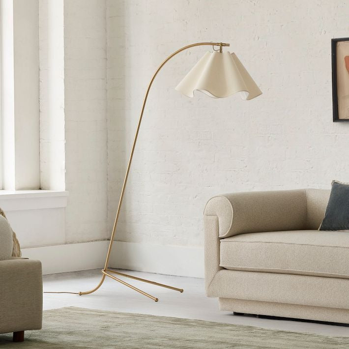 Oslan Scalloped Shade Floor Lamp - Modern Lighting with Arched Base