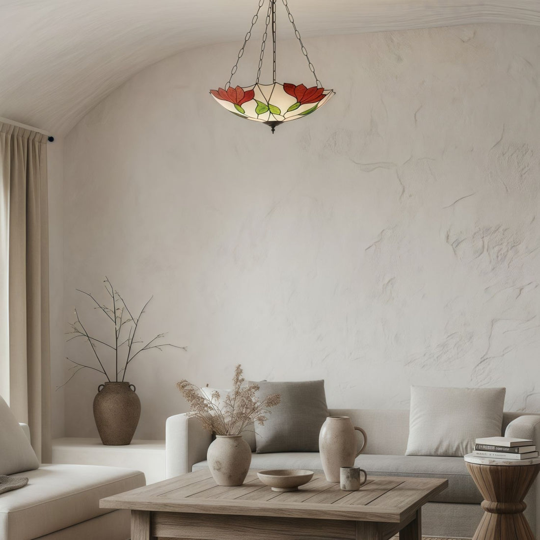 TF Botanica Floral Glass Ceiling & Pendant Lighting - Art Glass Style Fixture for Rooms