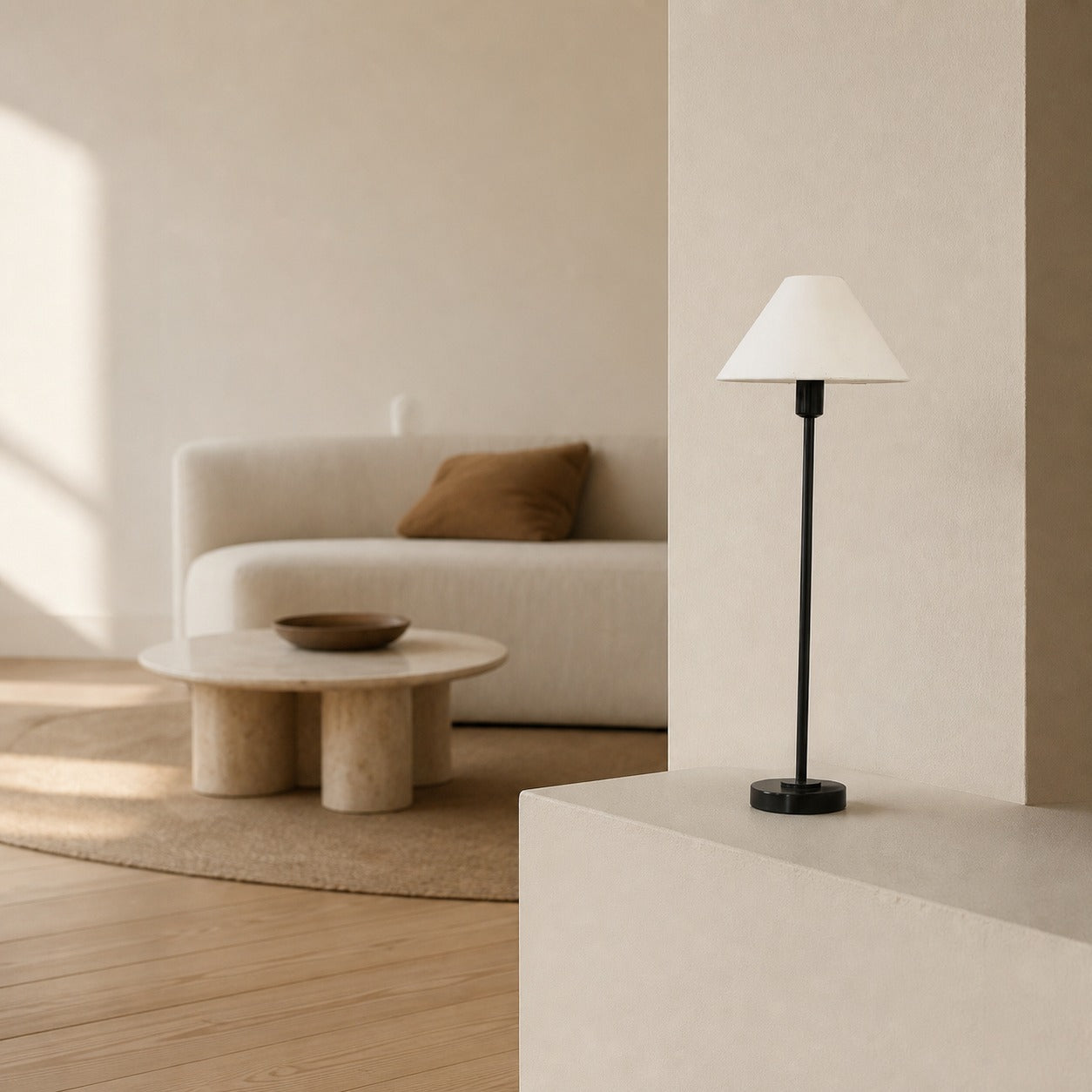 Diora Table & Floor Lamps - Linen Shade Modern Linear Style Sophisticated Accent