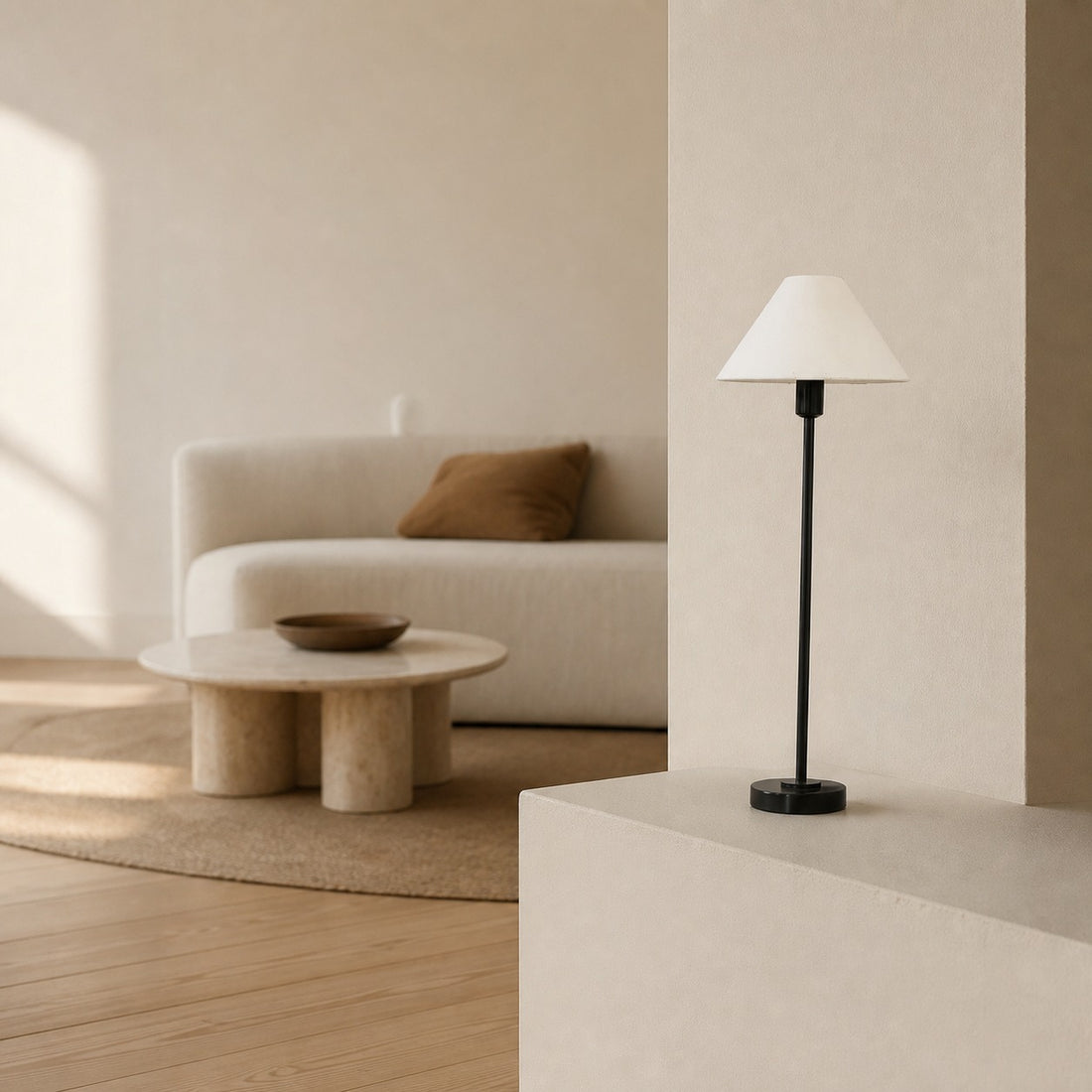Diora Table & Floor Lamps - Linen Shade Modern Linear Style Sophisticated Accent