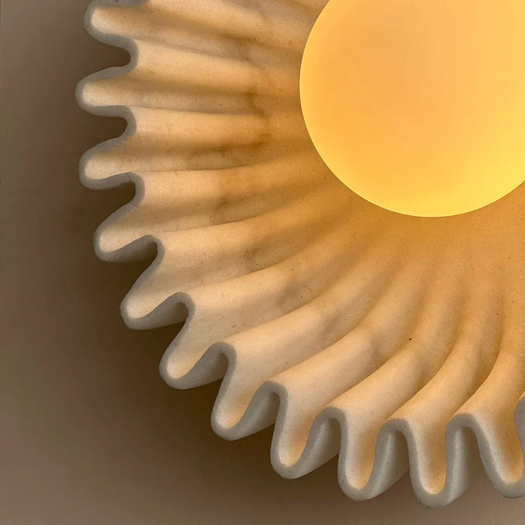 Glova Nordic Floral Ceramic Wall Light – Sculptural Accent Wall Lamp