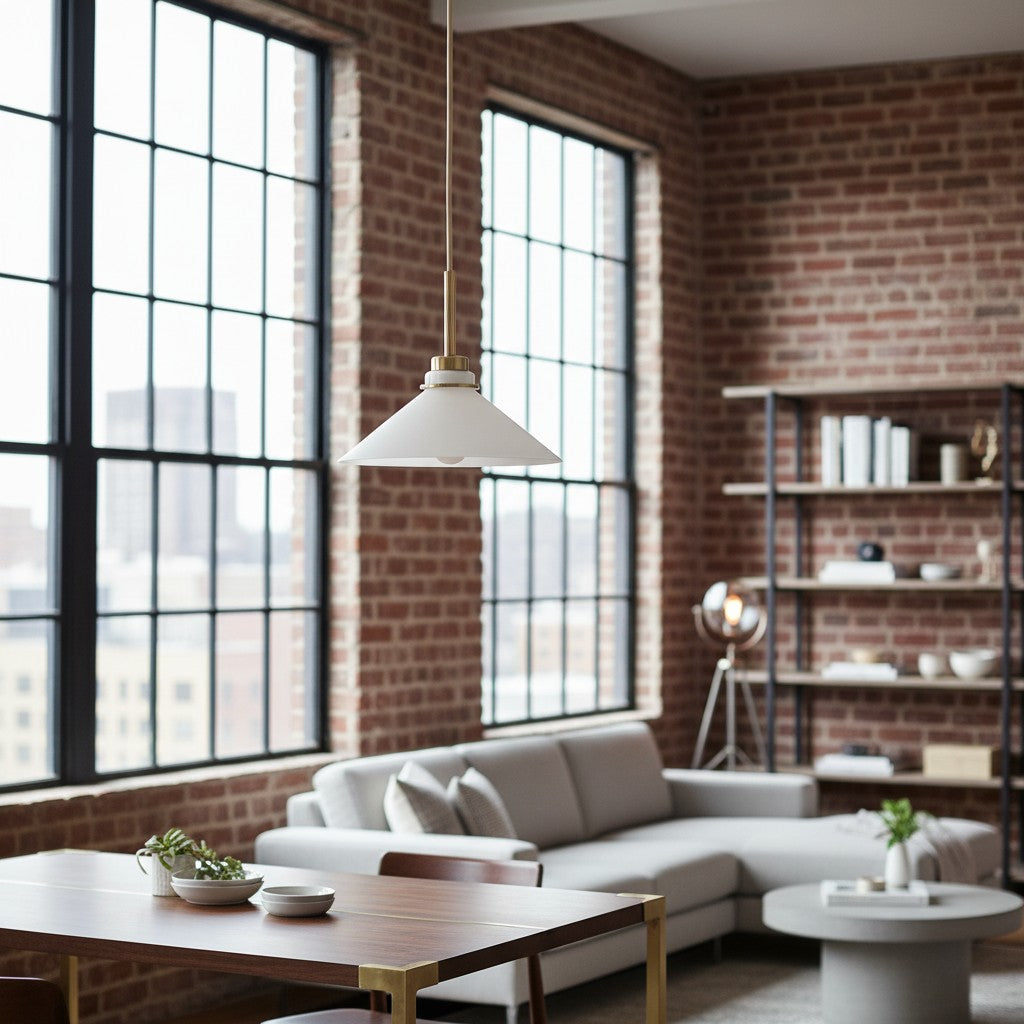 Aurenza Modern Farmhouse Pendant Light - Adjustable Shade for Warm Ambiance