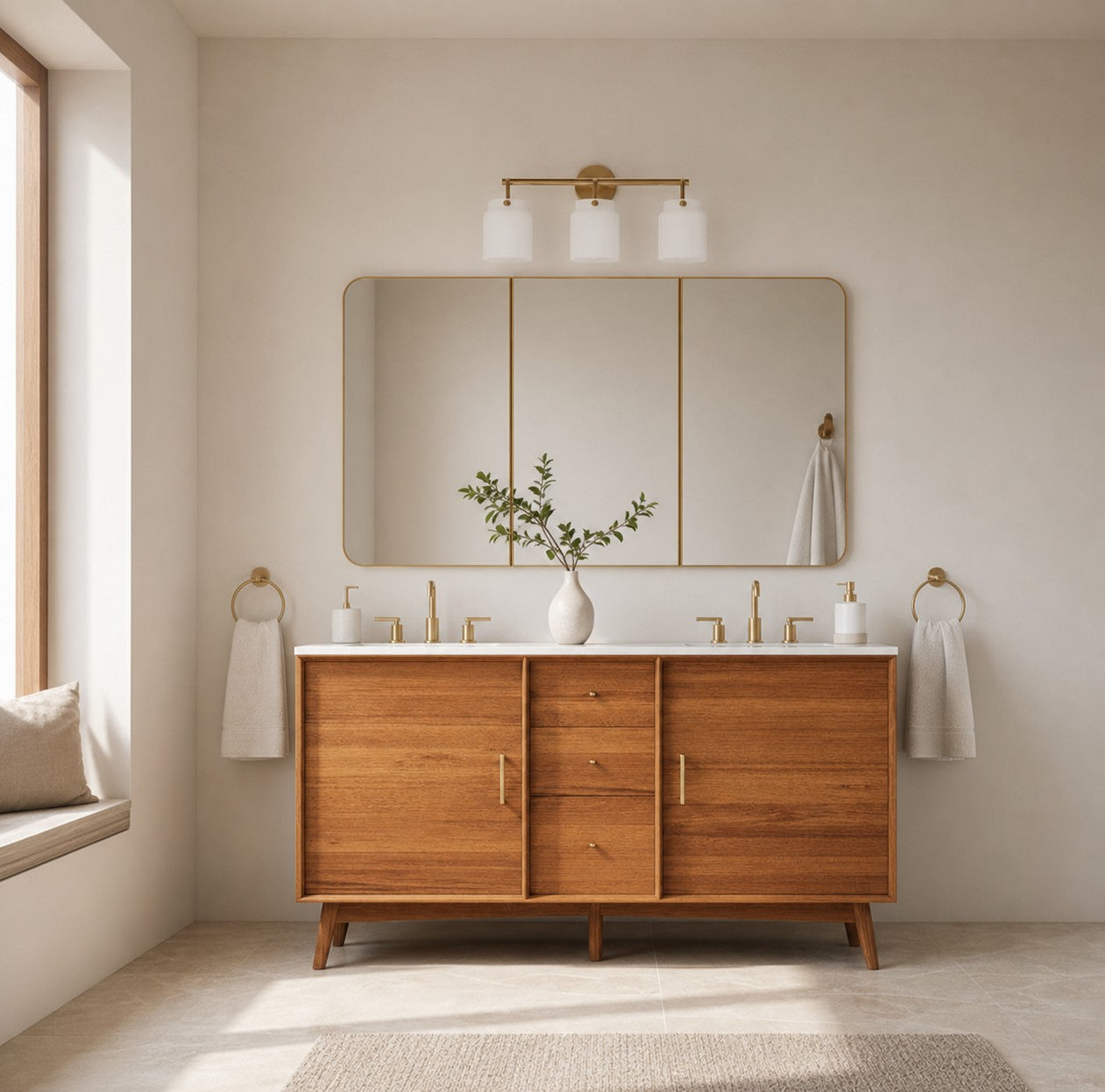 Hanton Modern 3-Light Wall Sconce - Metal Bathroom Fixture