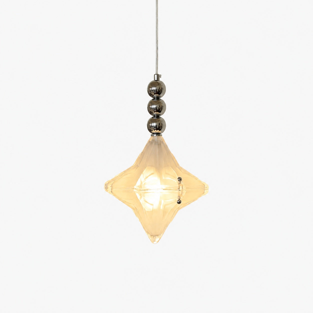 Art Deco Astris Elara Star Pendant Light – Frosted Glass Pendant with Geometric Style