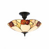 TF Ingram Handcrafted Stained Glass Ceiling Lamp – Vintage Art Deco Tiffany Light for Dining Room