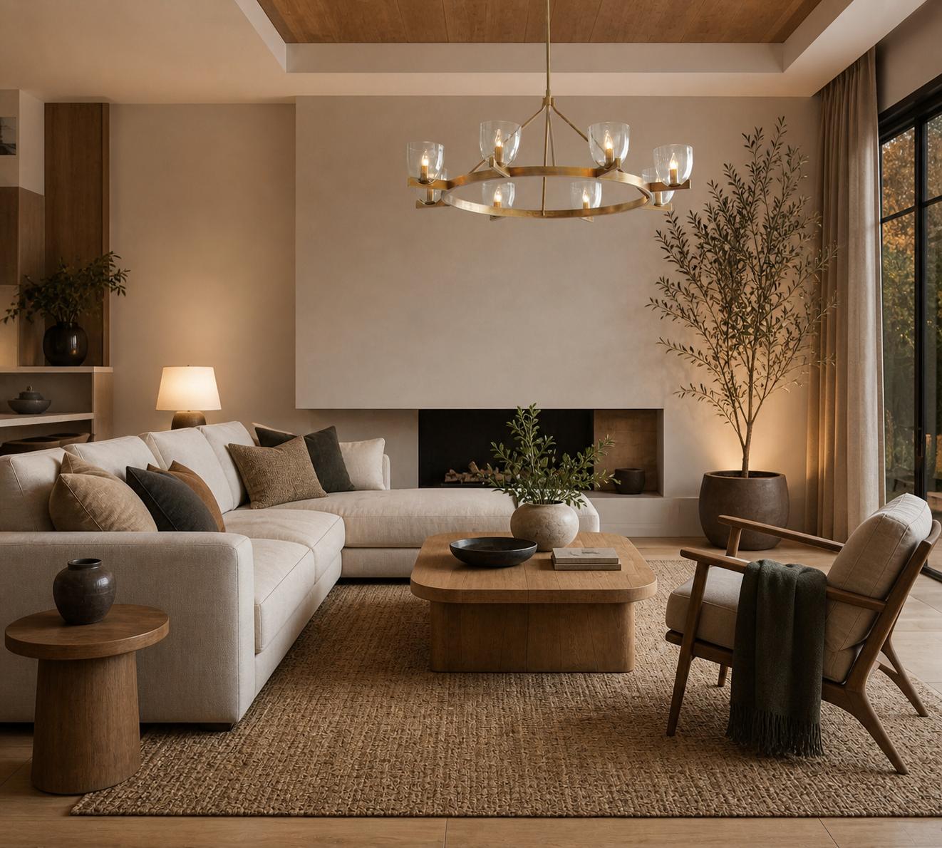 Auria Hand-blown Glass Metal Chandelier - Contemporary Brass Design