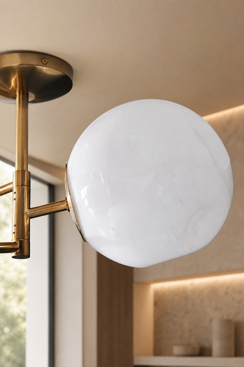 Pawrior Ball Flush Mount - Modern Glass Ceiling Light Fixture