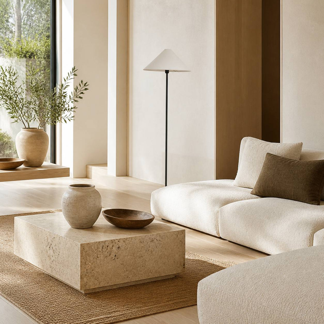Diora Table & Floor Lamps - Linen Shade Modern Linear Style Sophisticated Accent