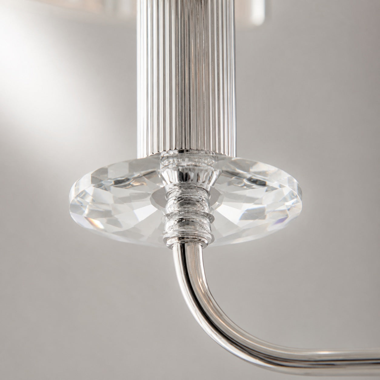 Beveline 3 Light Round Floor Lamp - Faceted Cut Glass Shades Classic Metal Finish For Living Rooms