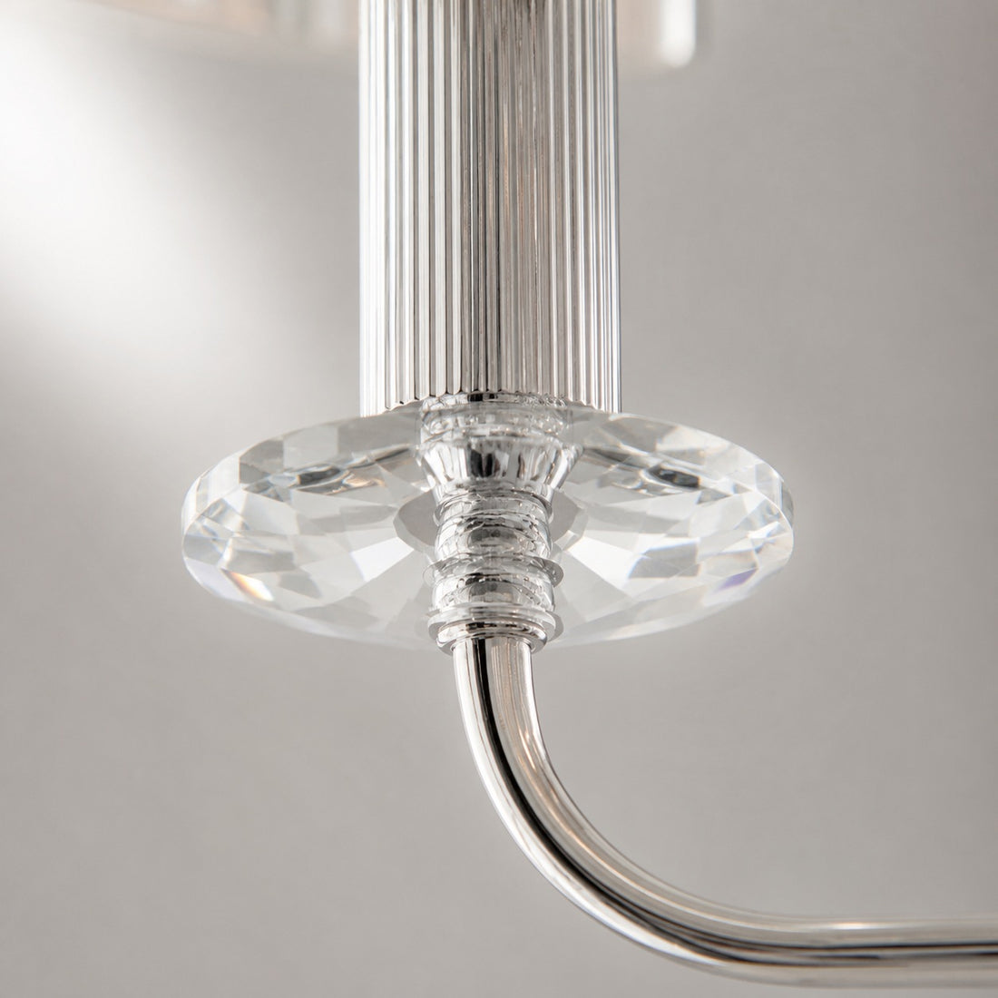 Beveline 3 Light Round Floor Lamp - Faceted Cut Glass Shades Classic Metal Finish For Living Rooms