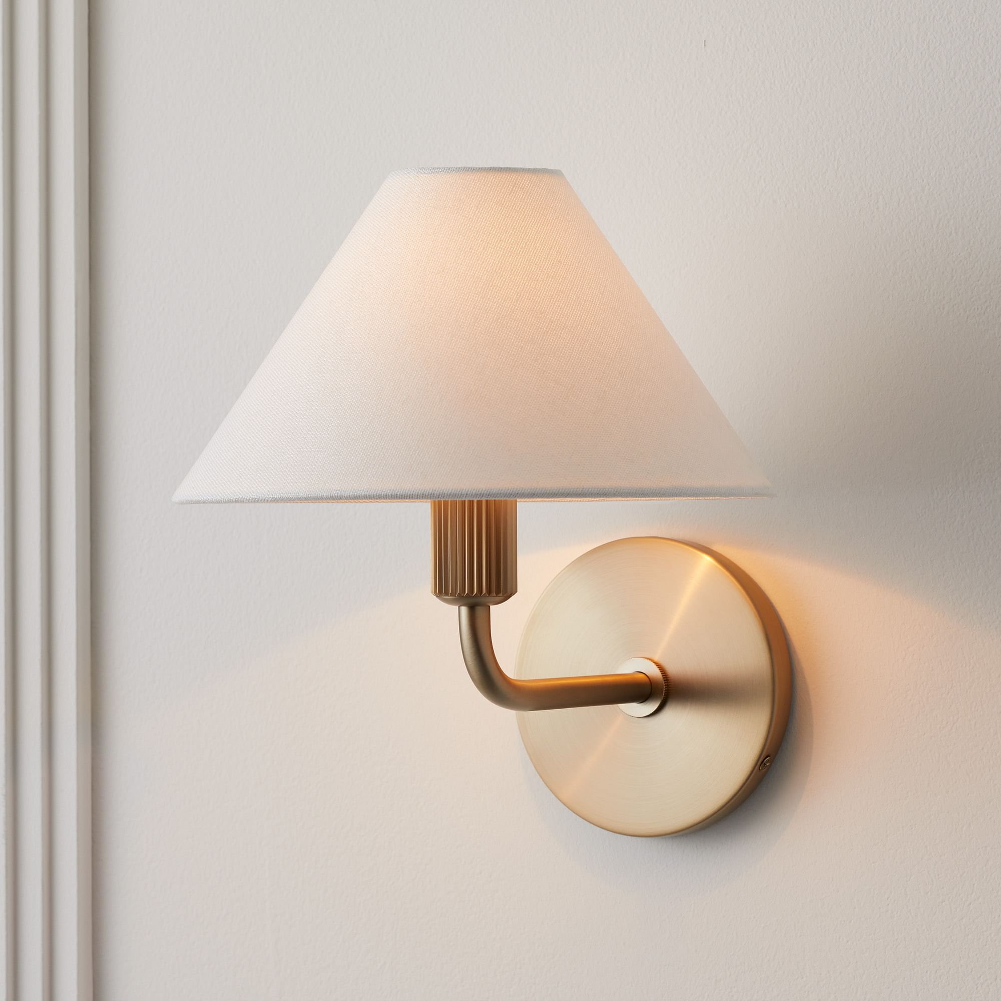 Diora Wall Sconce Light - Modern Brass Fixture with Elegant Shade