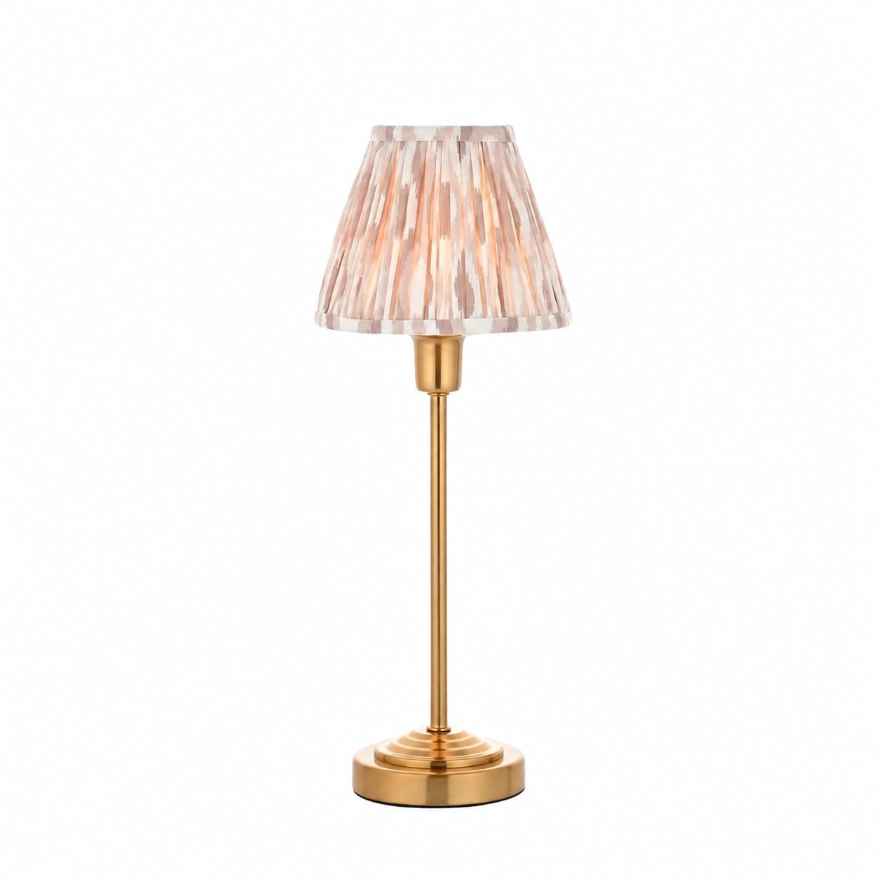 Bronzuno Patterned Fabric Table Lamp - Brass or Bronze Finish Modern-Bohemian Bedside & Living Space Light