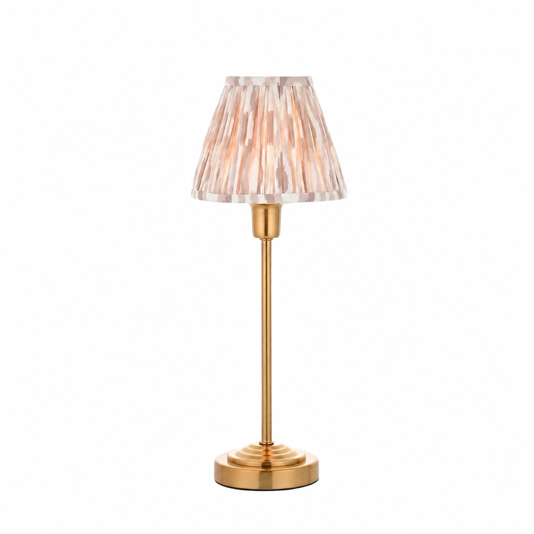 Bronzuno Patterned Fabric Table Lamp - Brass or Bronze Finish Modern-Bohemian Bedside & Living Space Light