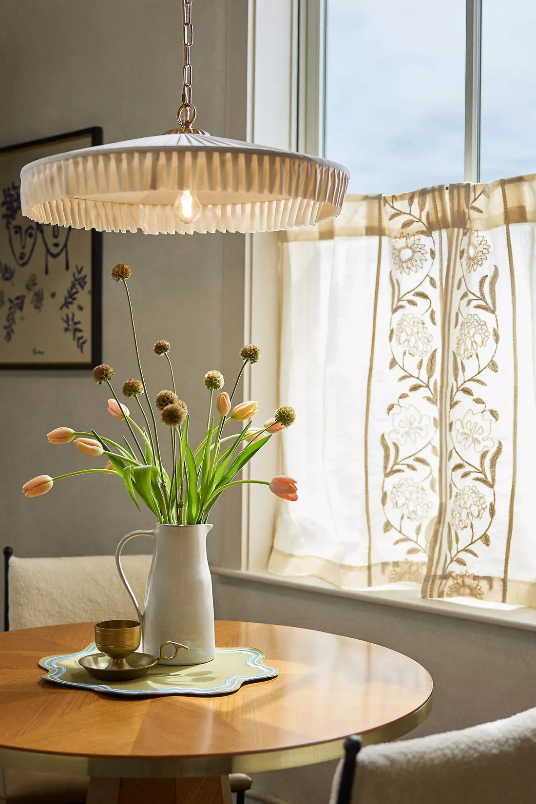Elumina Silk Pleated Pendant Light - Classic Hanging Ceiling Fixture