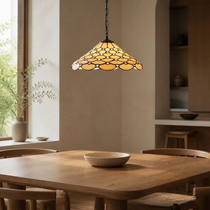 TF Pearl Pendant Light – With A Glass Shade and Adjustable Length for Dining and Kitchens