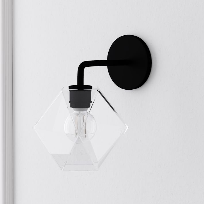Talvior Geometric Modern Bathroom Sconce - Faceted Shade Light in Luxe Finishes