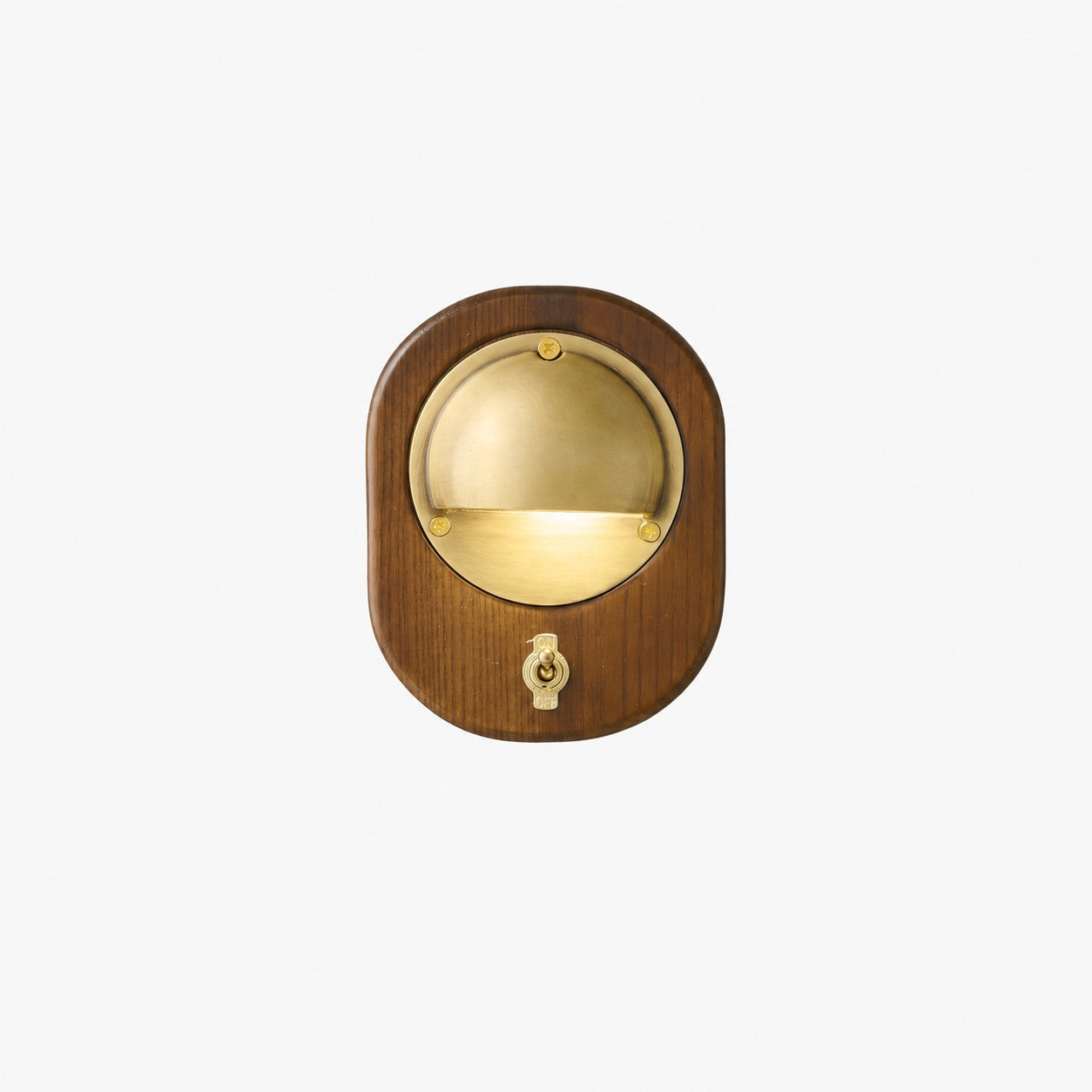 Ivoran Modern Wall Sconce - Ash Wood and Brass Spherical Lamp for Bedroom and Hallway