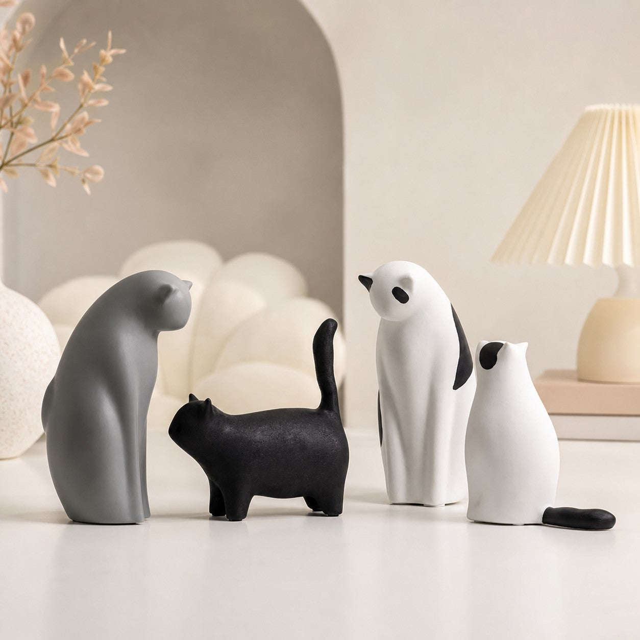 Felora resin cat sculpture variant or set