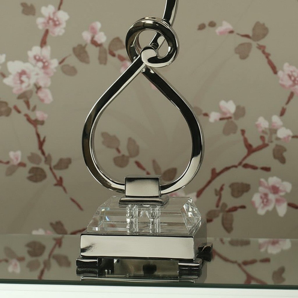 Talonis Decorative Crystal Table Lamp – Curved Metal Style for Home Interiors