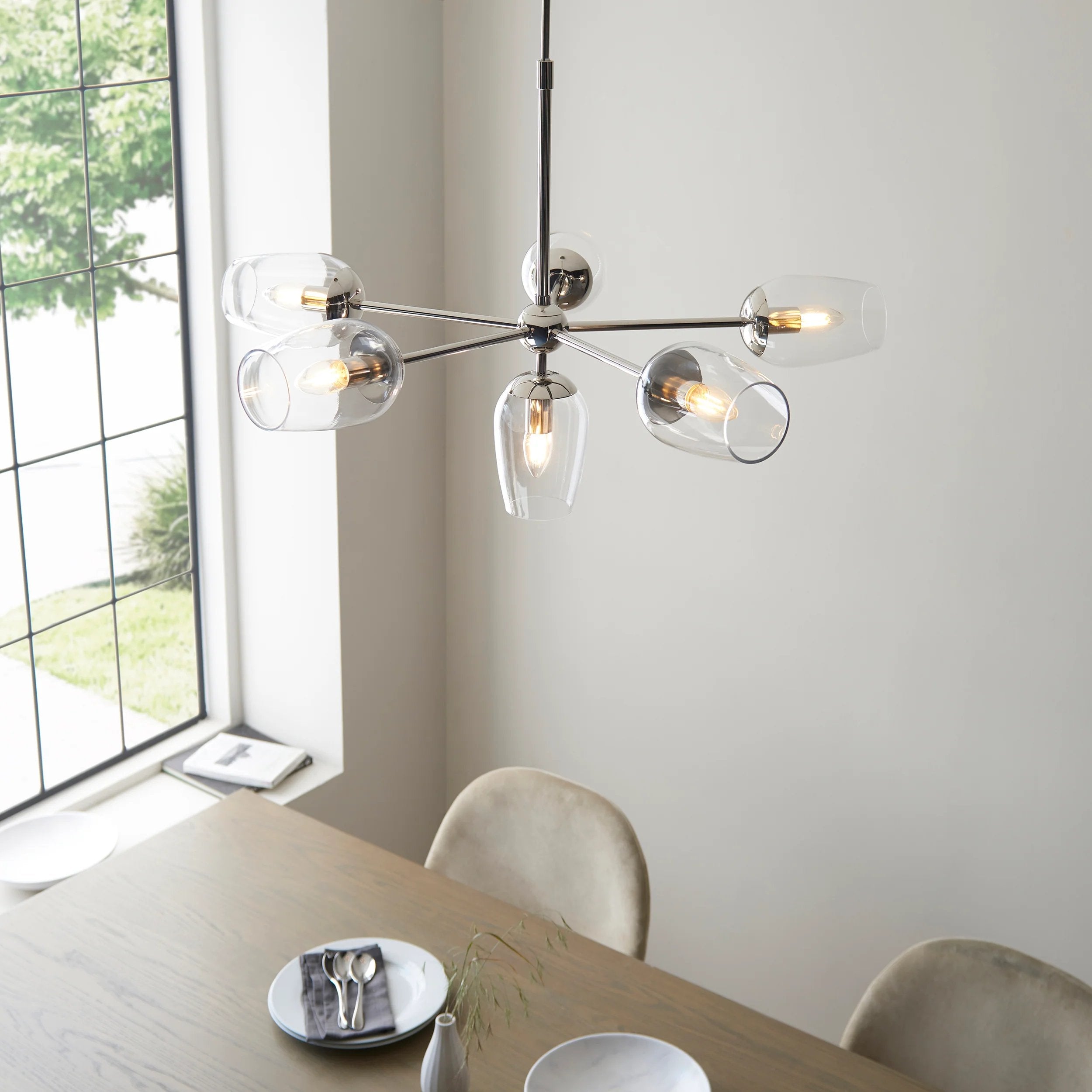 Serion Crystal Glass Pendant Modern Chandelier – Hospitality & Residential Statement Lighting